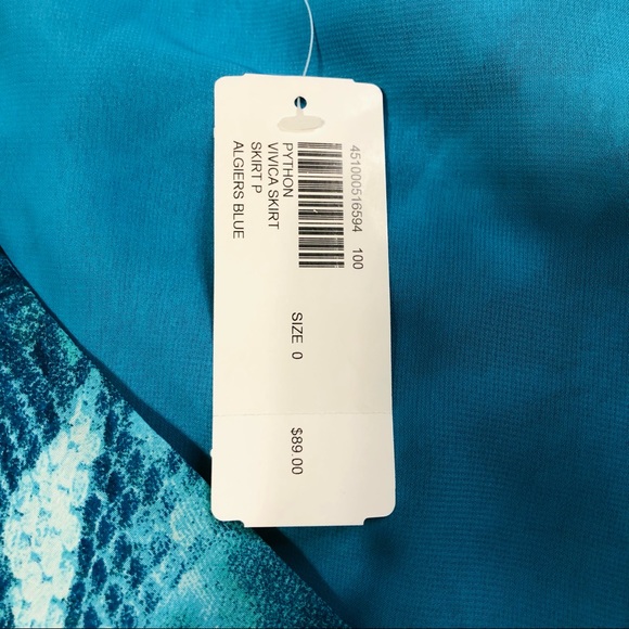 NWT Chico’s Snakeskin Fit and Flare Skirt Teal - Picture 5 of 5